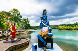 Landmarks of Mauritius - Grand bassin hindu temple on the lakeside
